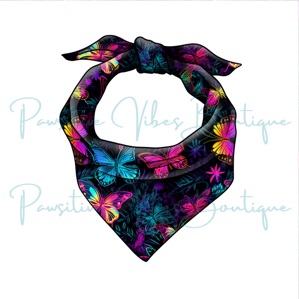 Neon Butterflies Bandana