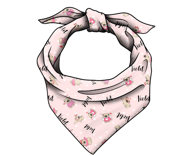 Pretty Pugs Name Bandana