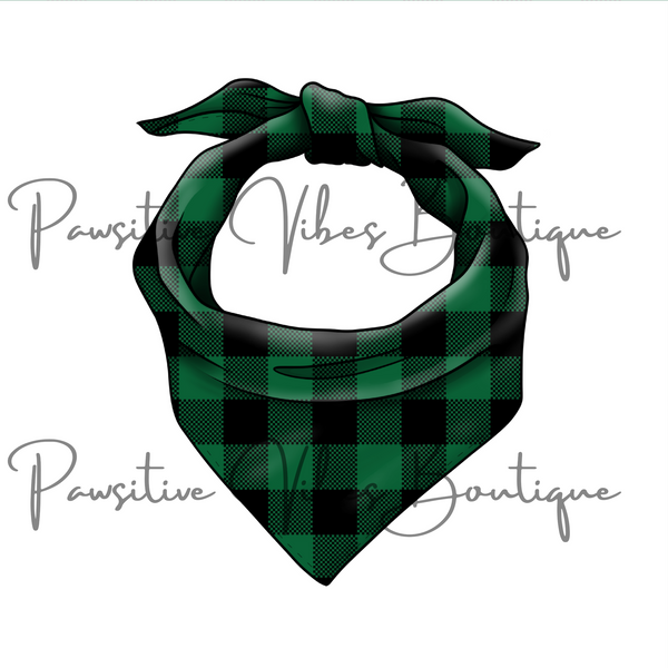 Green Buffalo Plaid Bandana