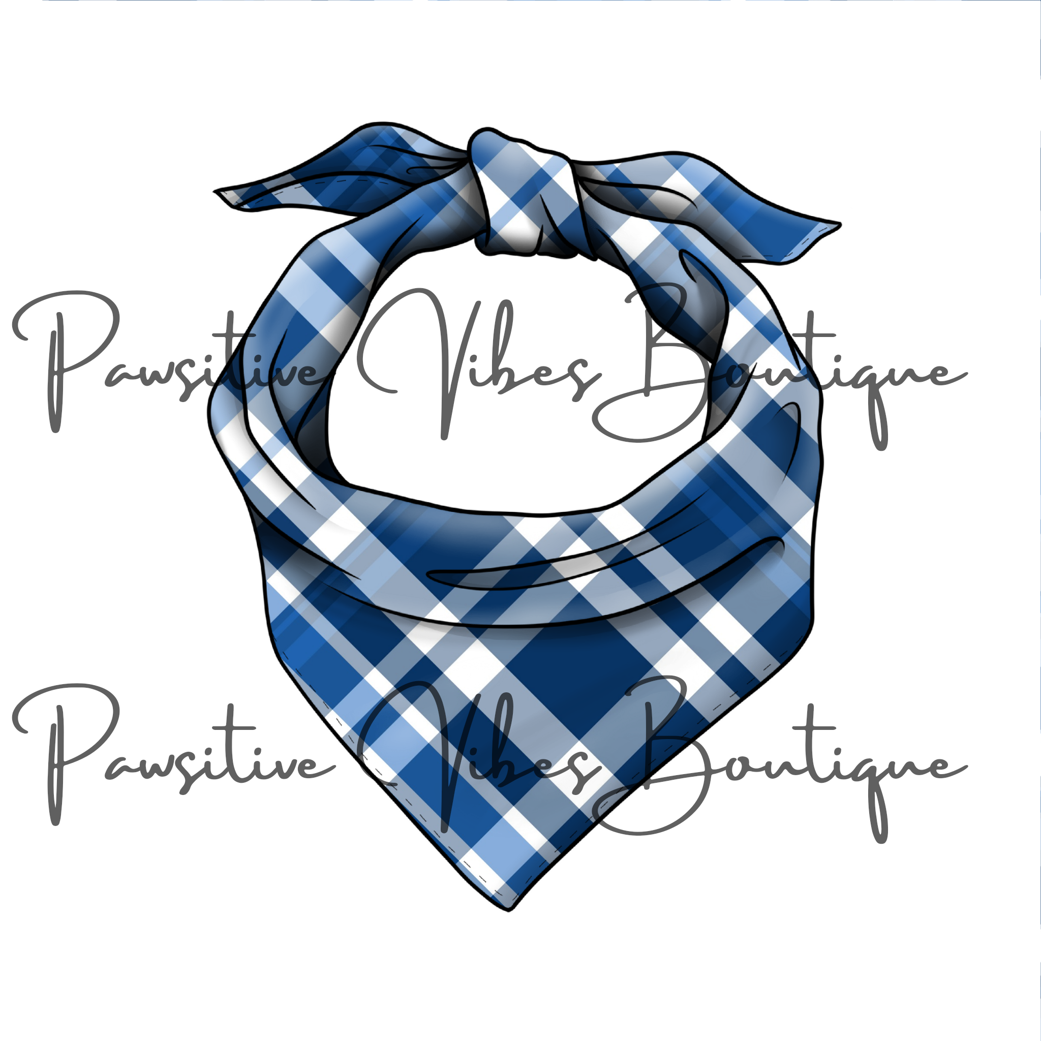 Blue Plaid Bandana