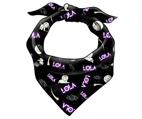 Space Dog Name Bandana